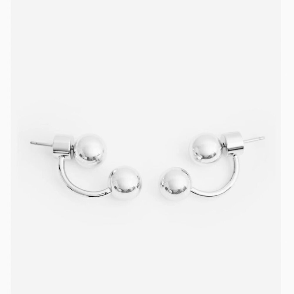 BEST COS Dropped Floating Sphere Studs Silver